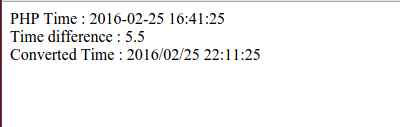 Output of PHP as well as converted time