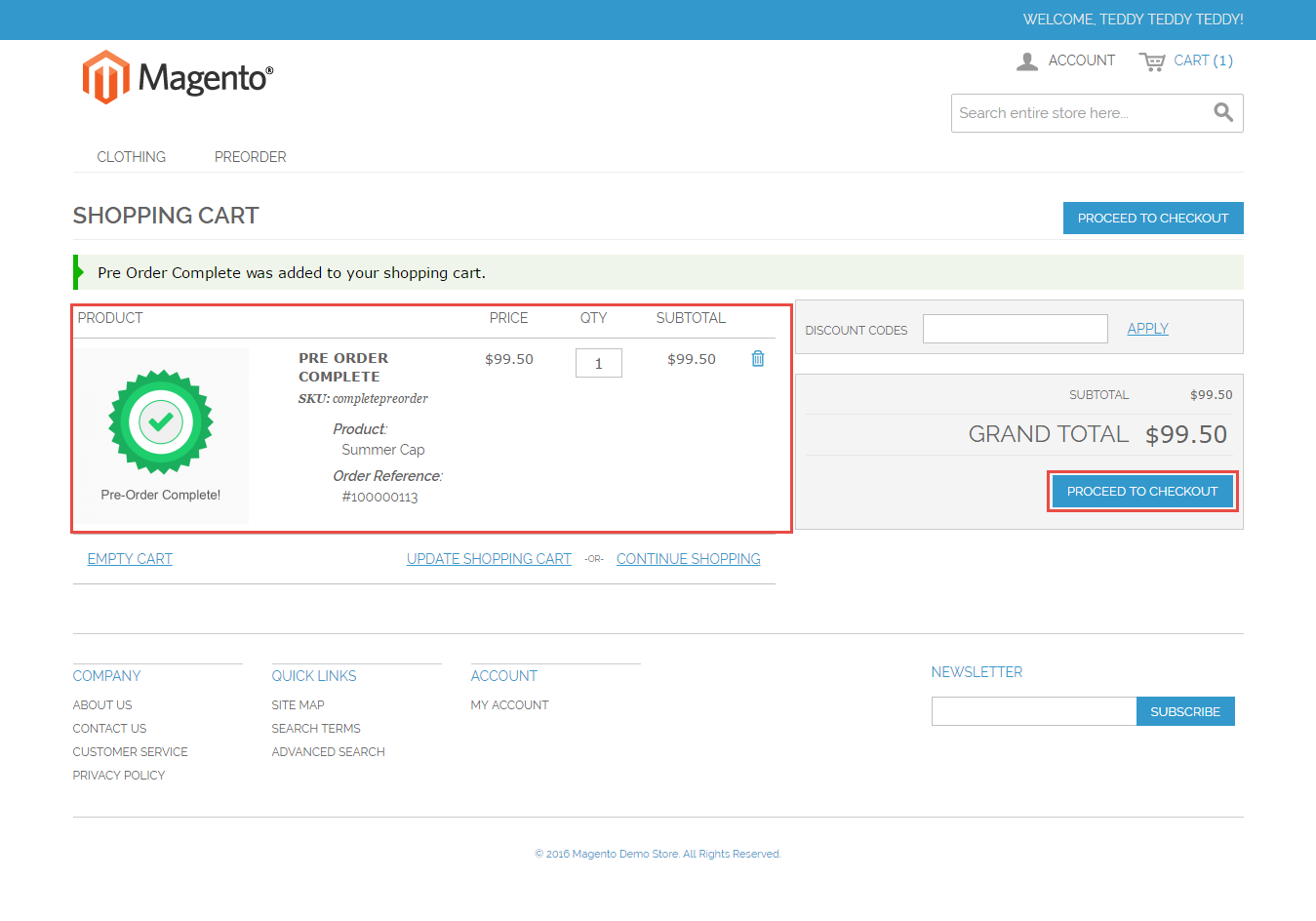 Customer End PreOrder Workflow