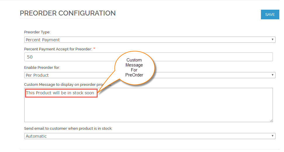 Custom Message to display on preorder product