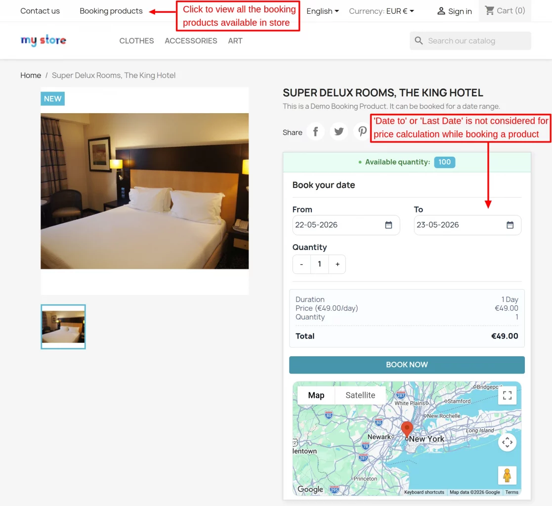booking products