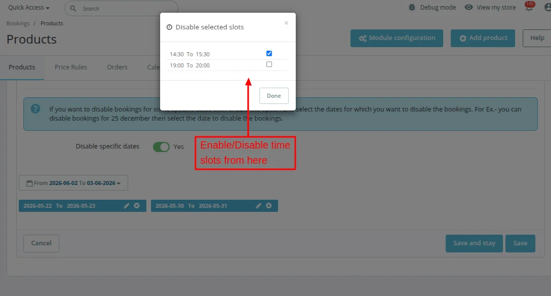 disable slots