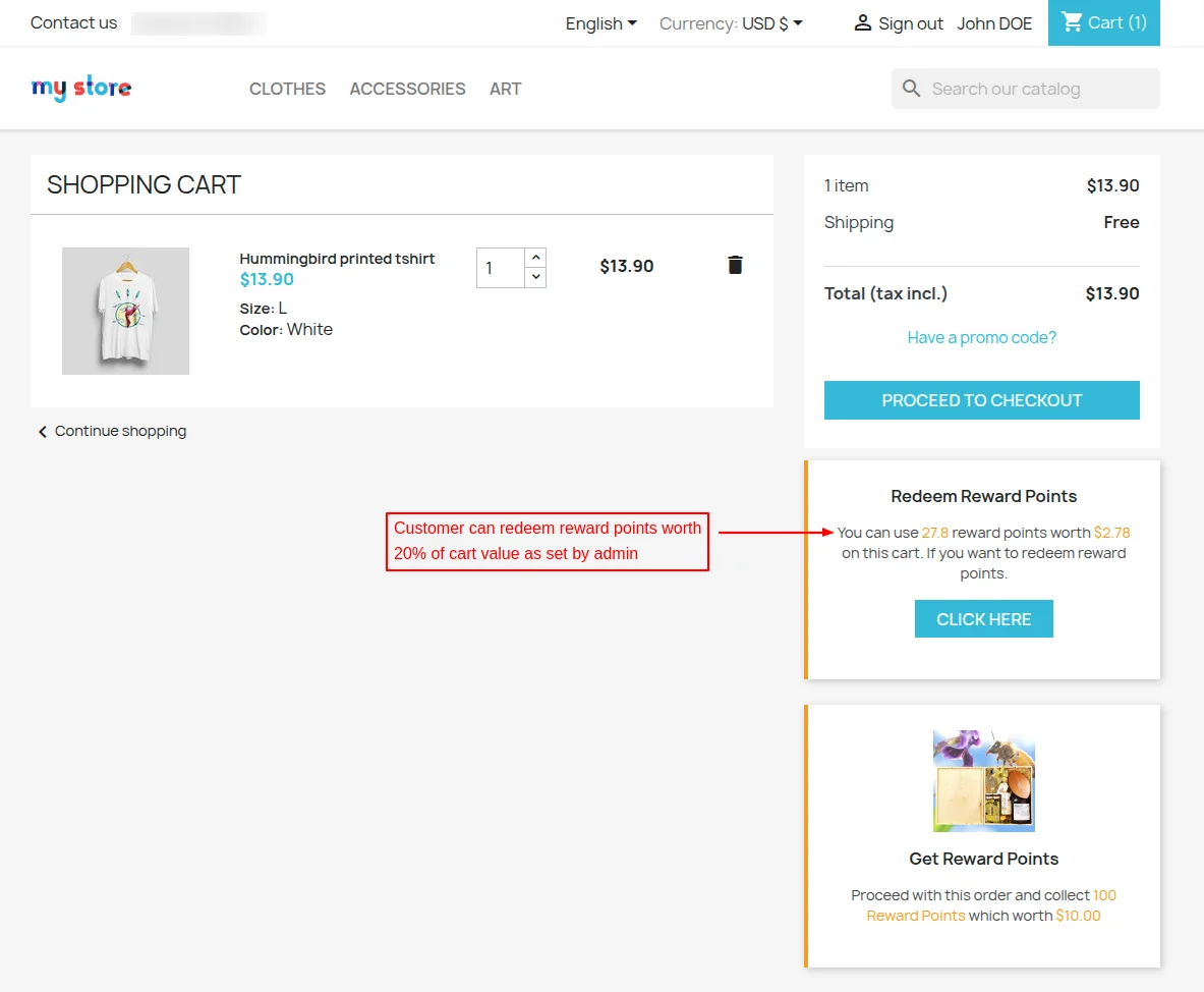 redeem reward points