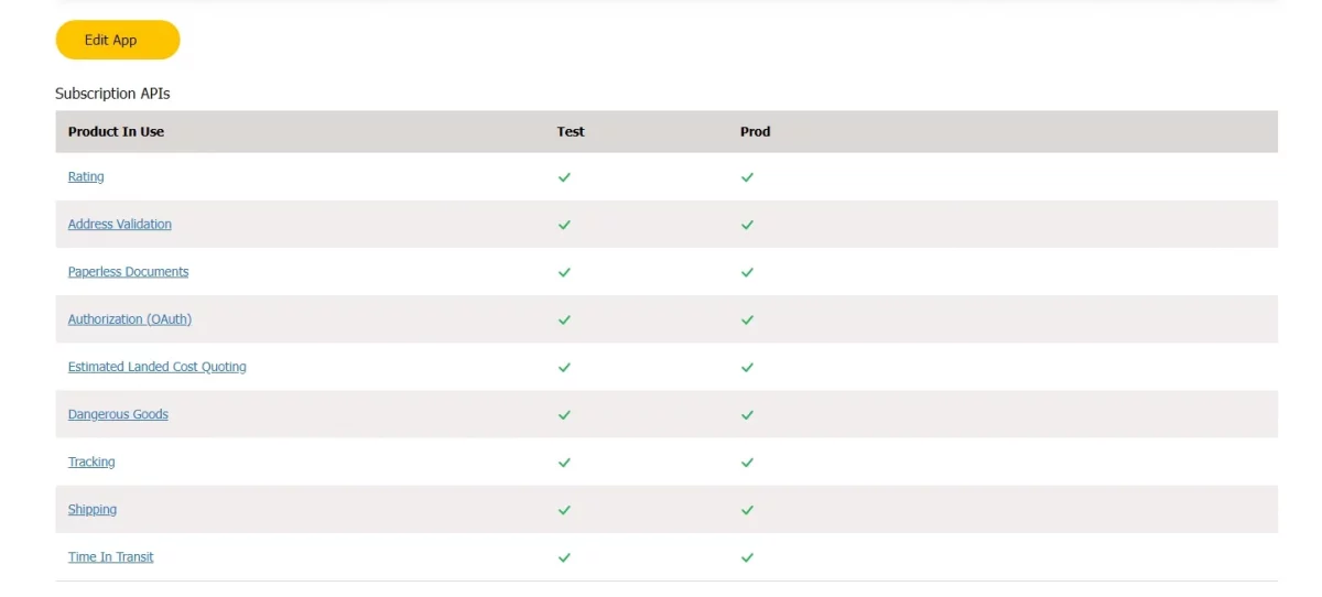 Enable the required dervices for your UPS API key
