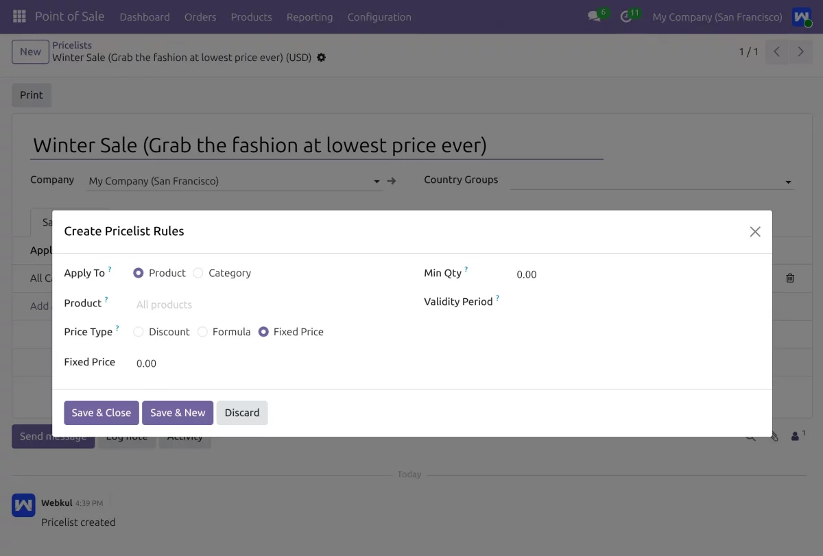 Pricelist Rules