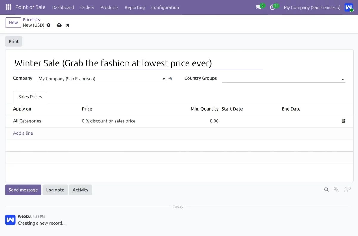 creating new discount template