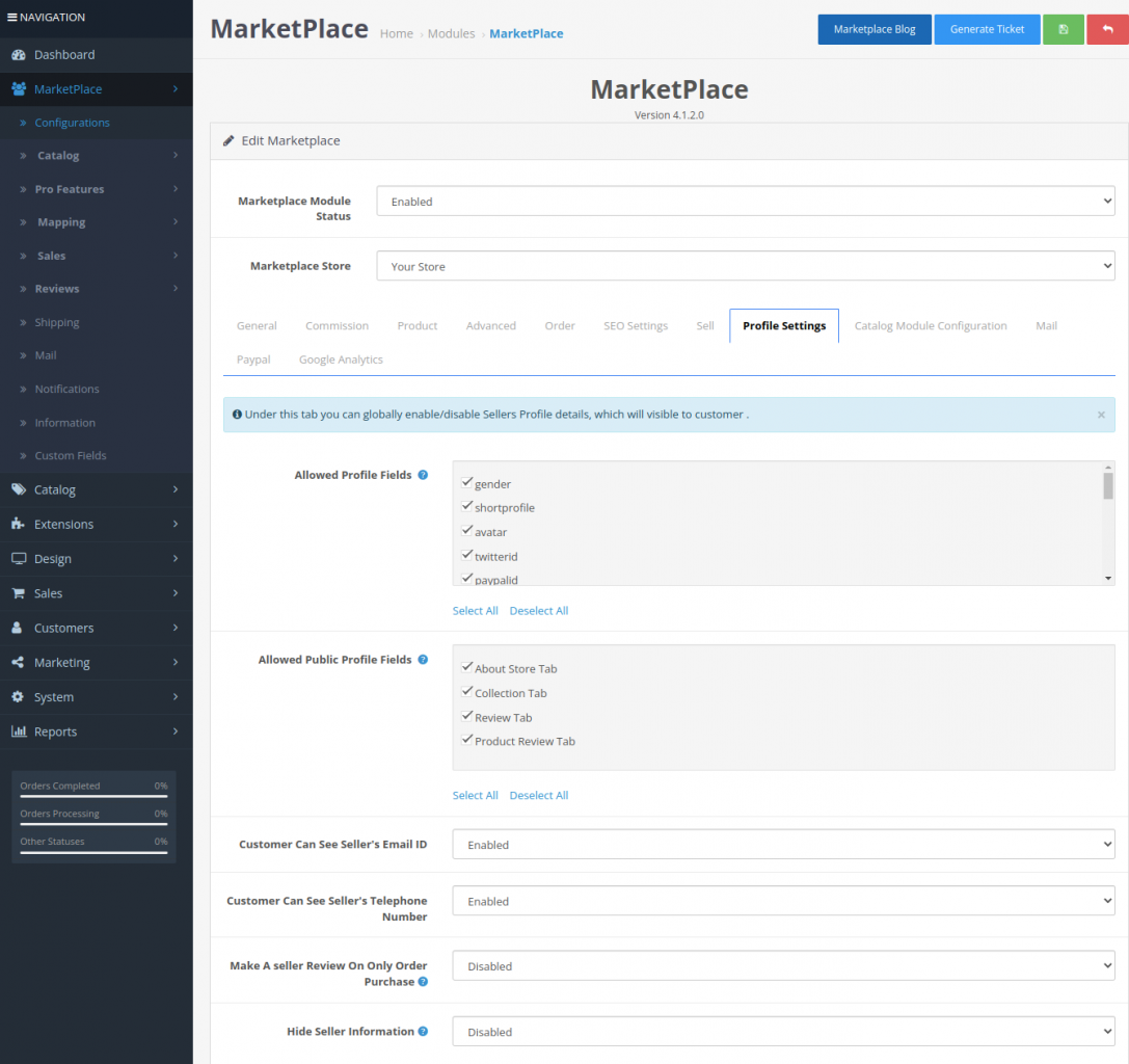 Opencart Marketplace Multi Vendor Module [User Guide]