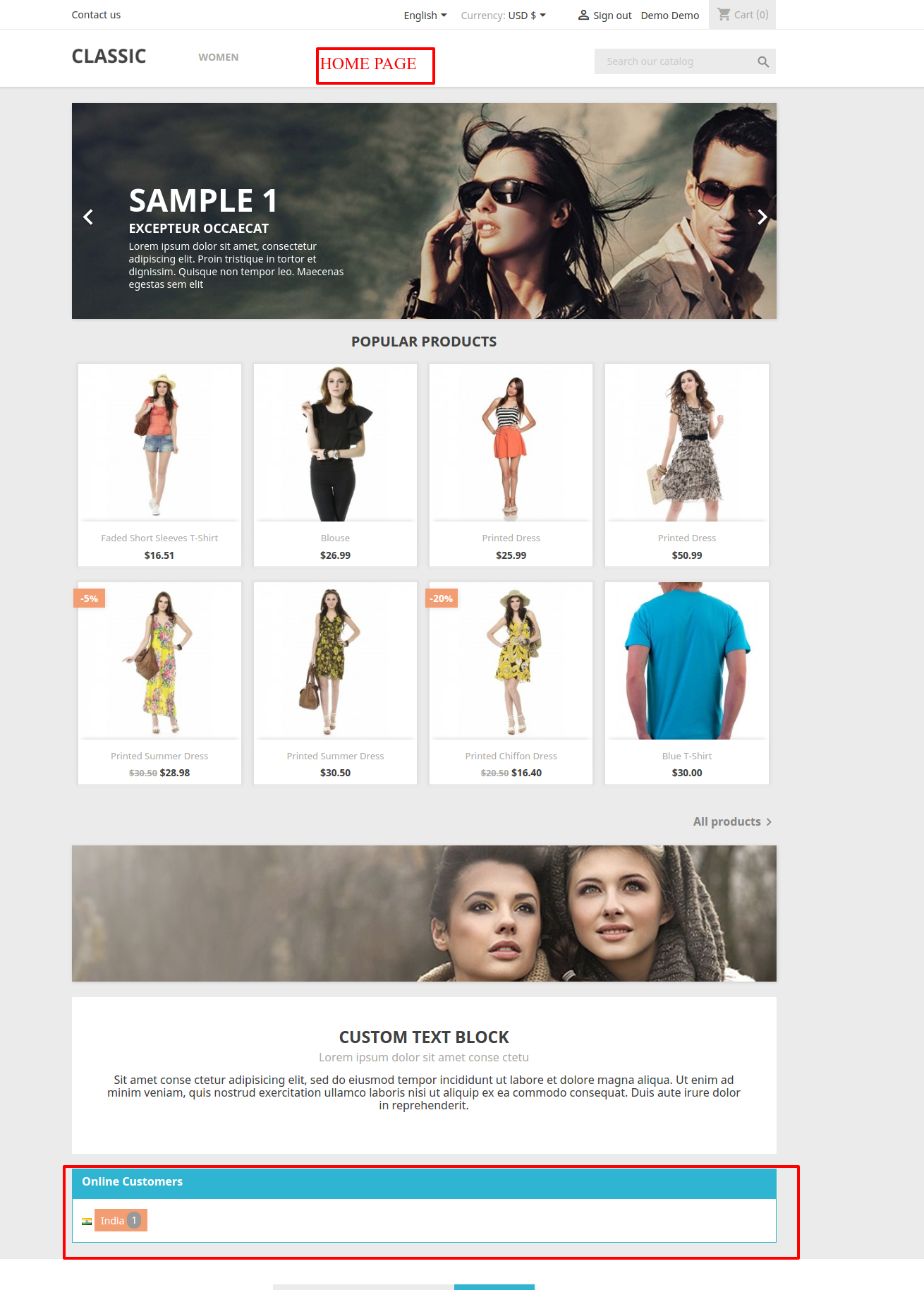 who is online tab on home page