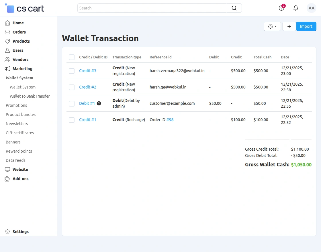 maintaining wallet recharge