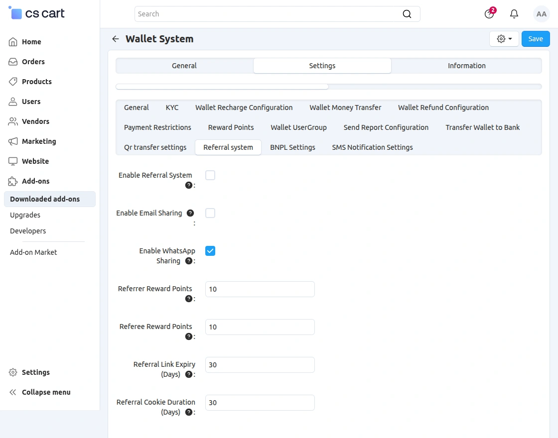 cs-cart-wallet-system-referal-system