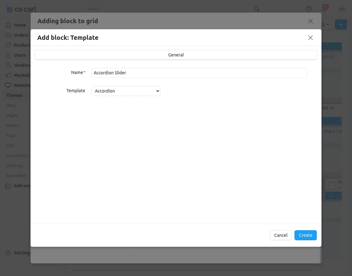 CS-Cart add template for Accordian