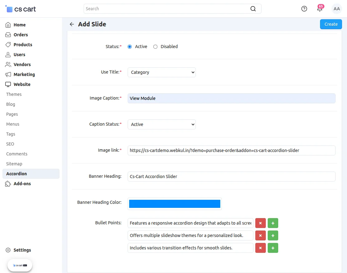 CS-Cart Add Slides Configurations
