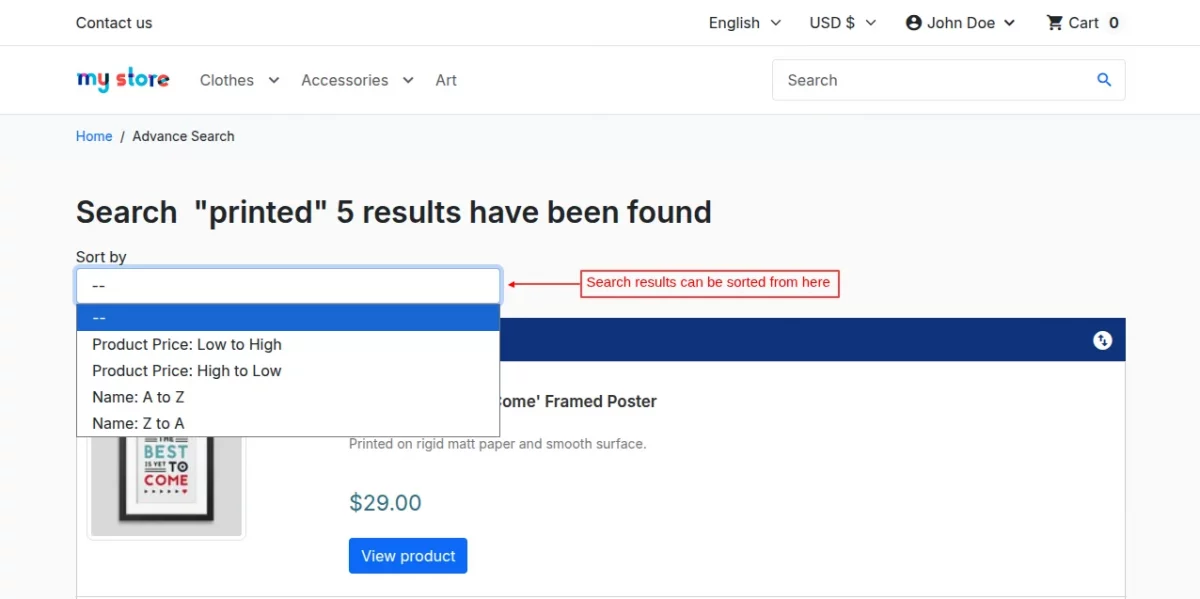 Sort Search Results