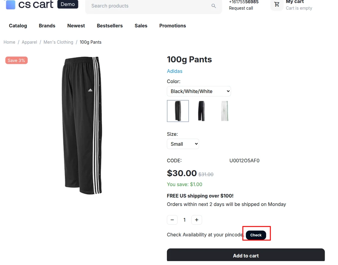 Product Availability By Pincode/Zipcode
