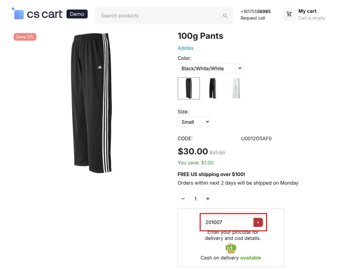 CS-Cart change zipcode