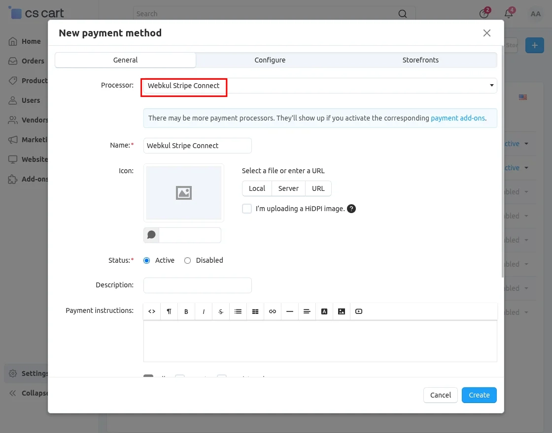 CS-Cart add payment method