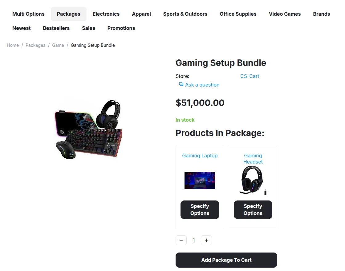 CS-Cart customer view