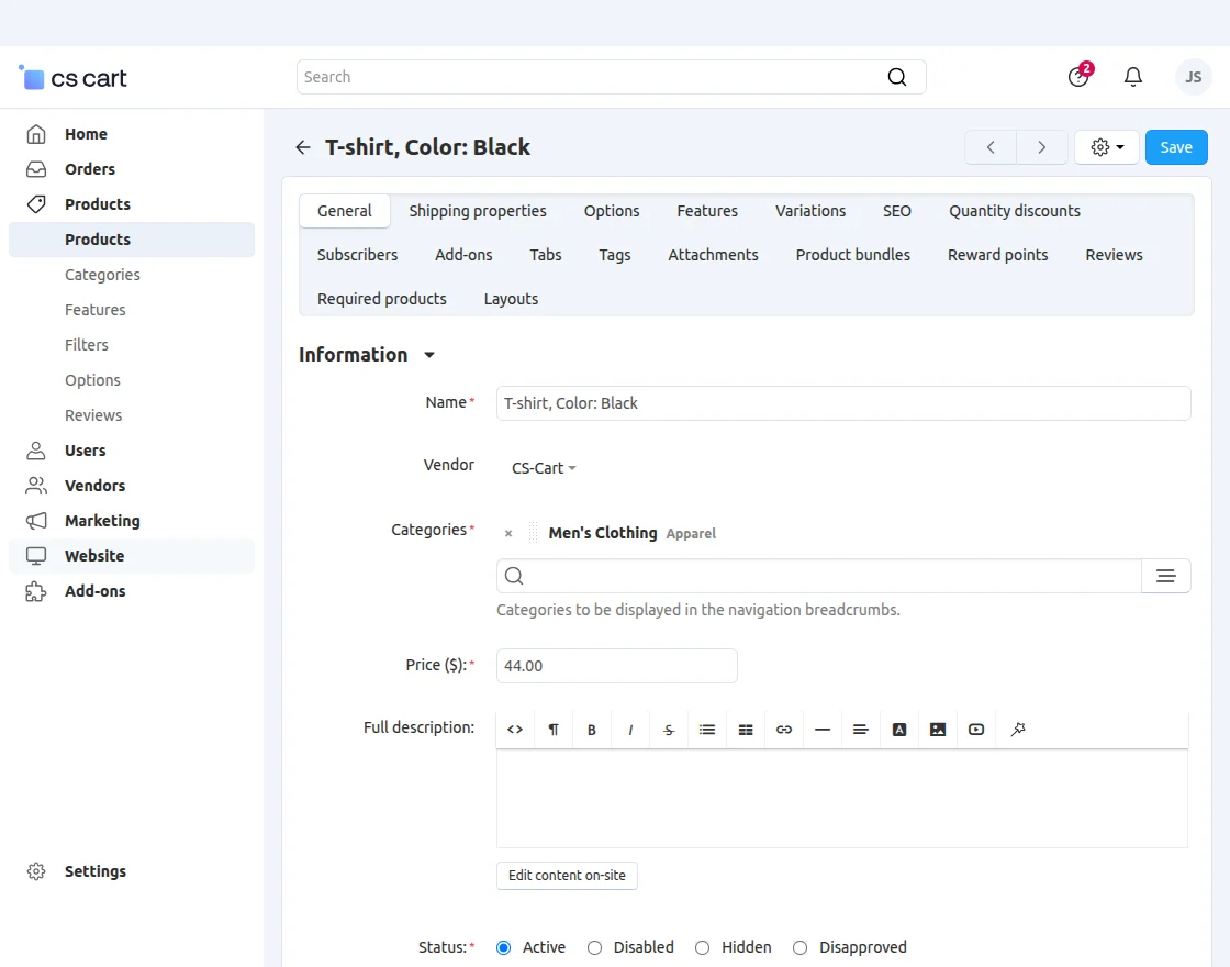 edit the product&rsquo;s price