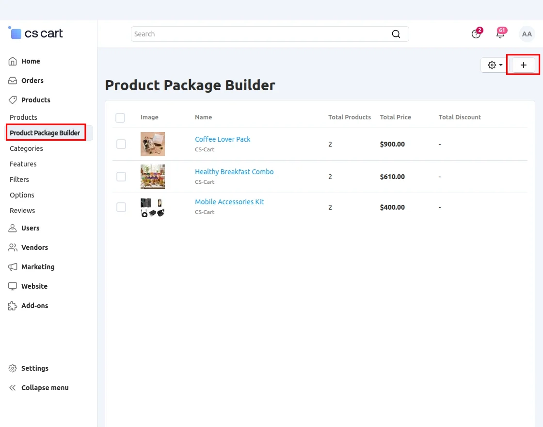 Product Package Builder