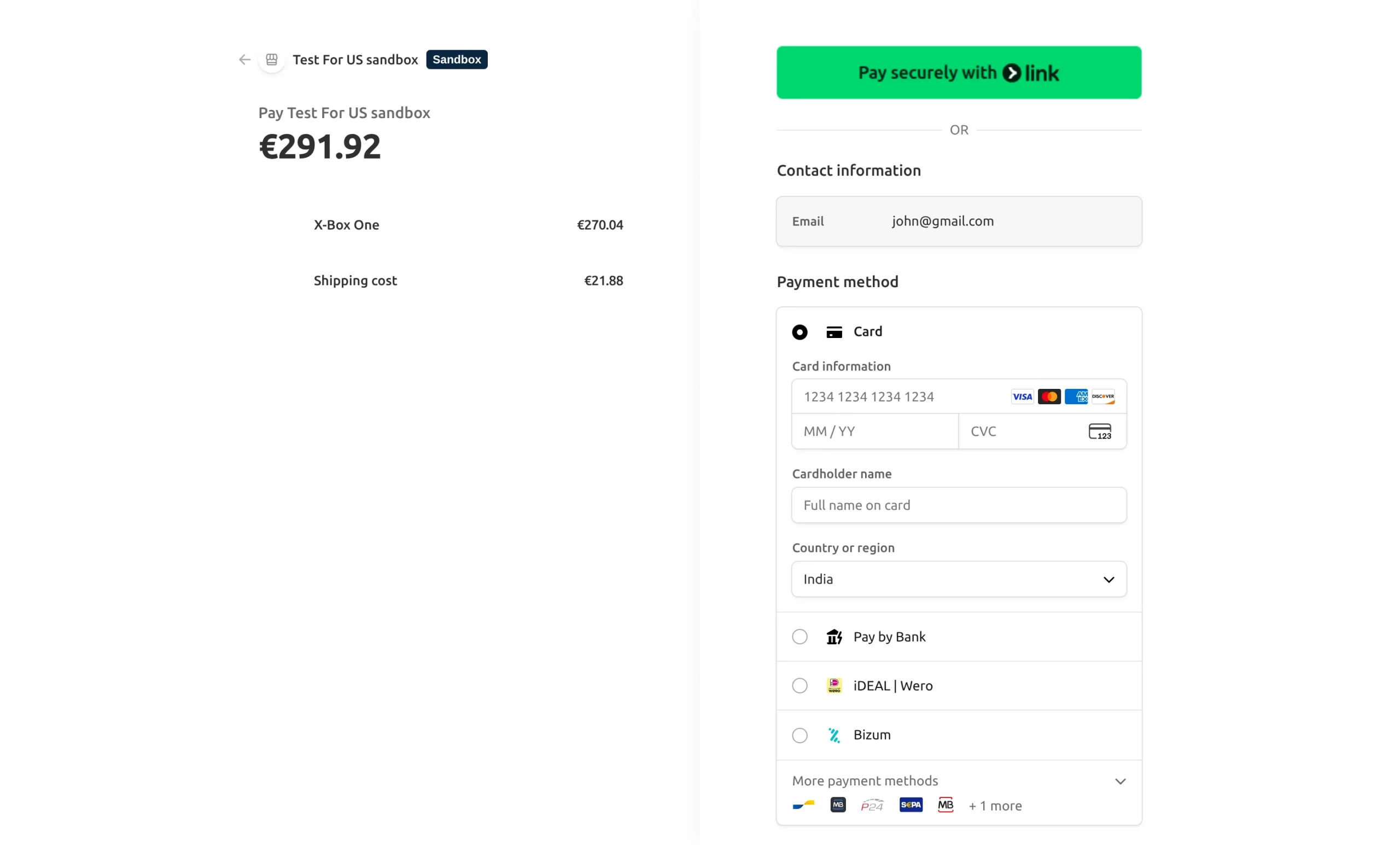 Stripe payment