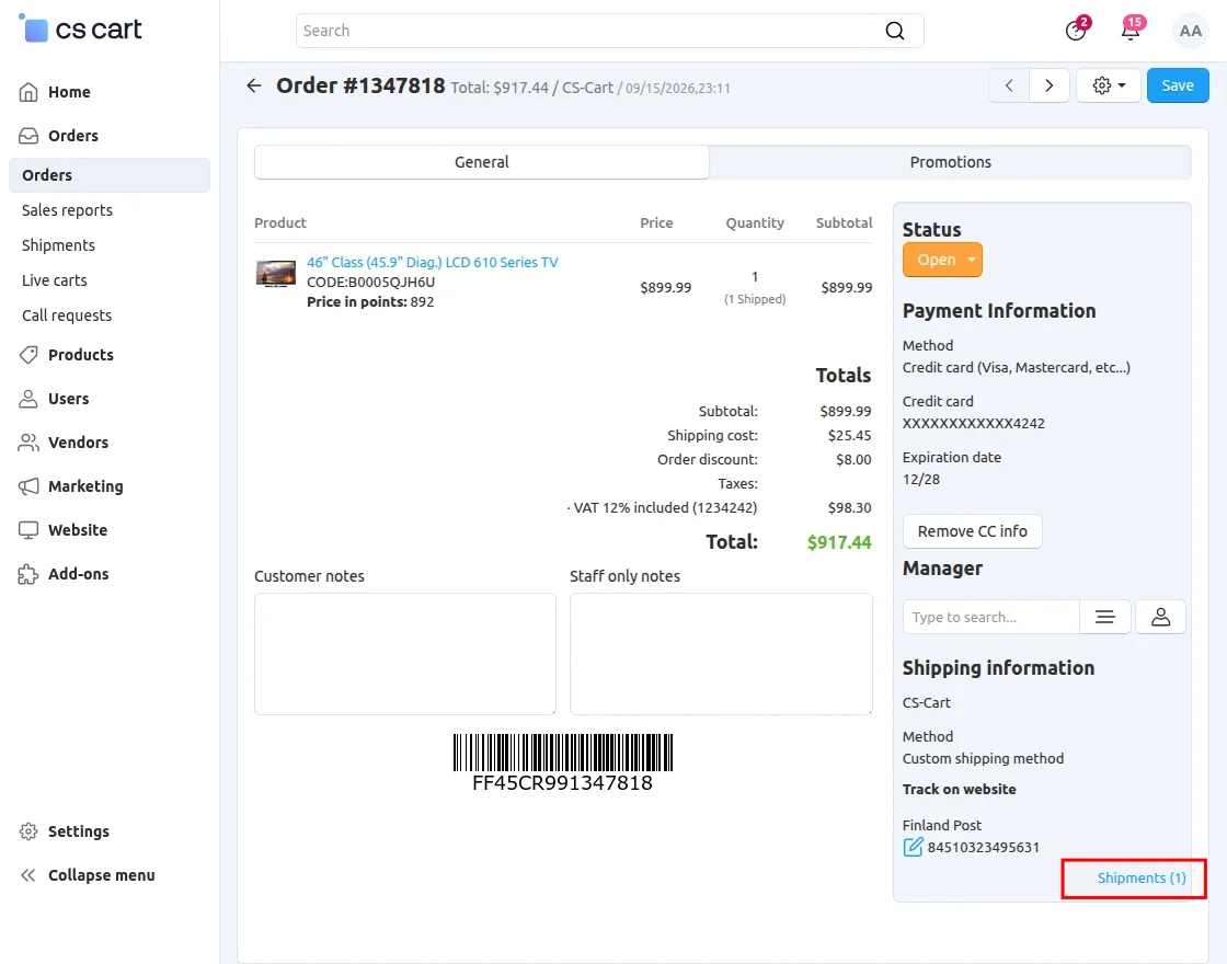 cs-cart-create-shipment-from-orders