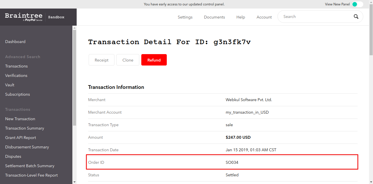 Braintree Dashboard 2