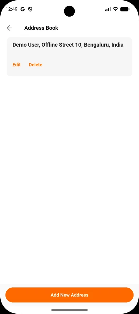 Adreess book screen