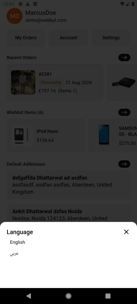 Multiple Language Support view