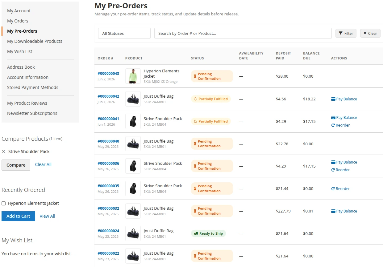 customer-preorder -ist