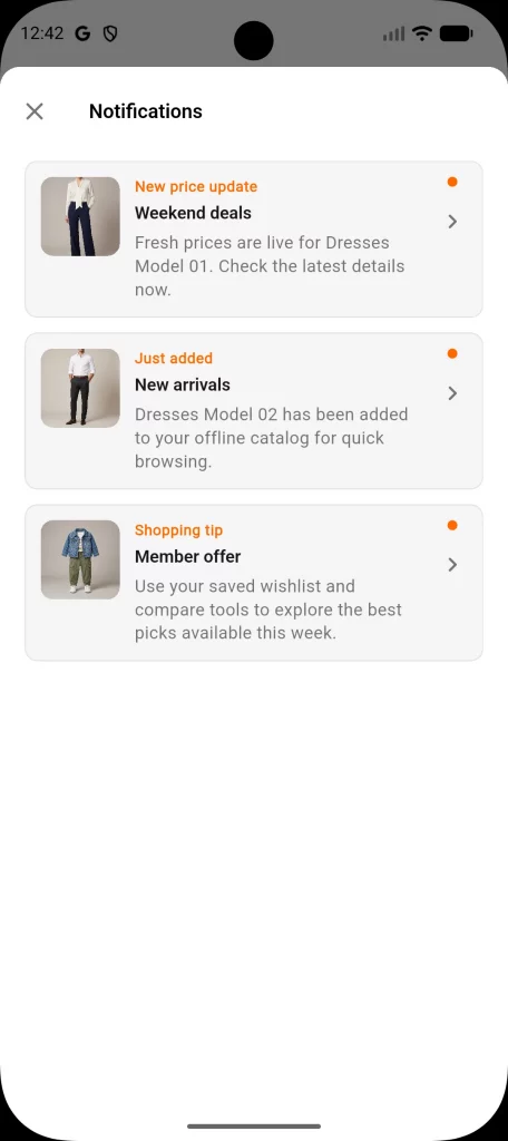 Notification screen