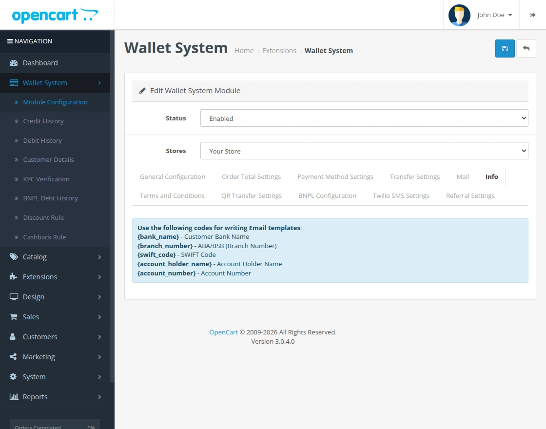 oc-wallet-system-info-configuration