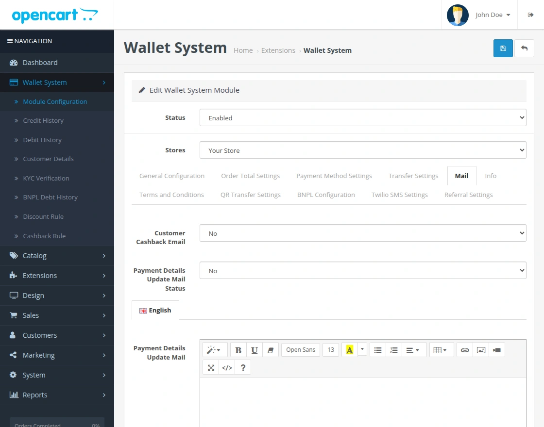 oc-wallet-system-mail-configuration