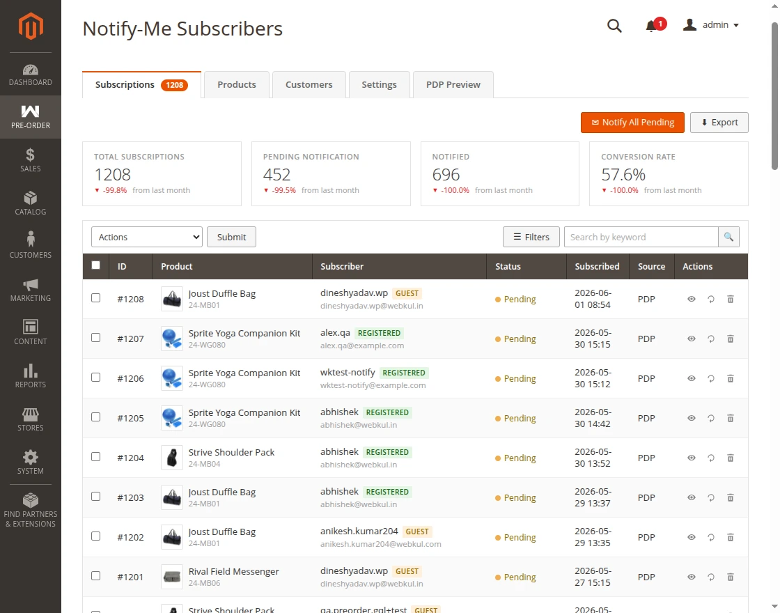 preorder-notify-subscriber
