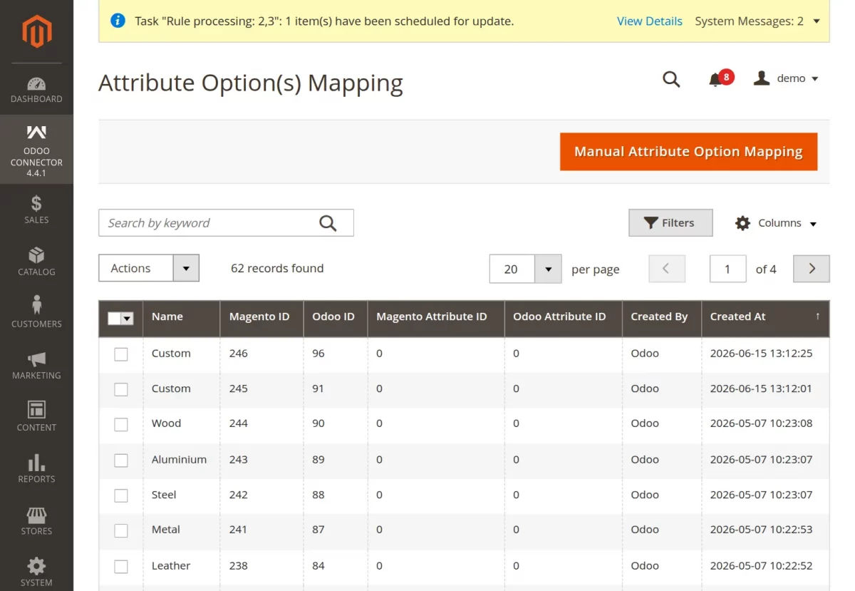 attribute options