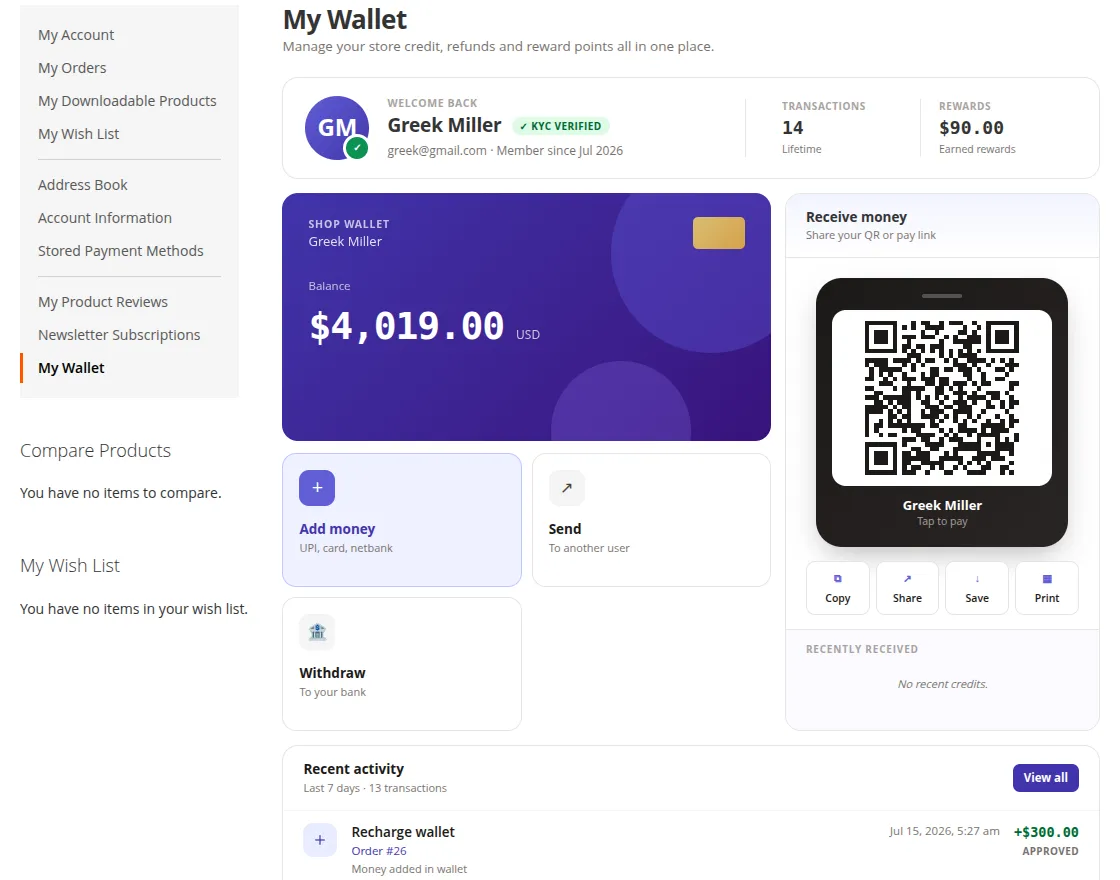 wallet balance