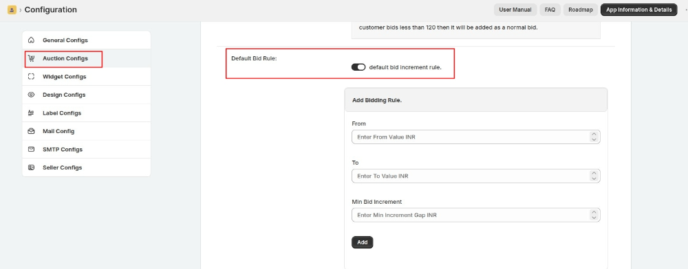 default bid rule