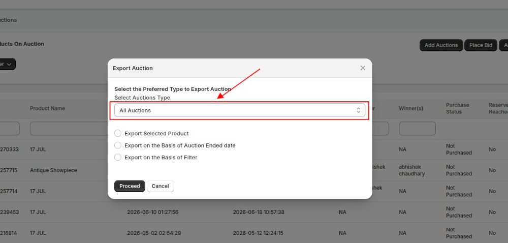 export auction