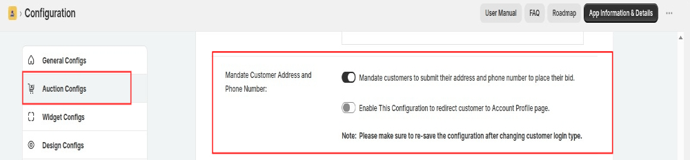 Mandate Customer Address and Phone Number