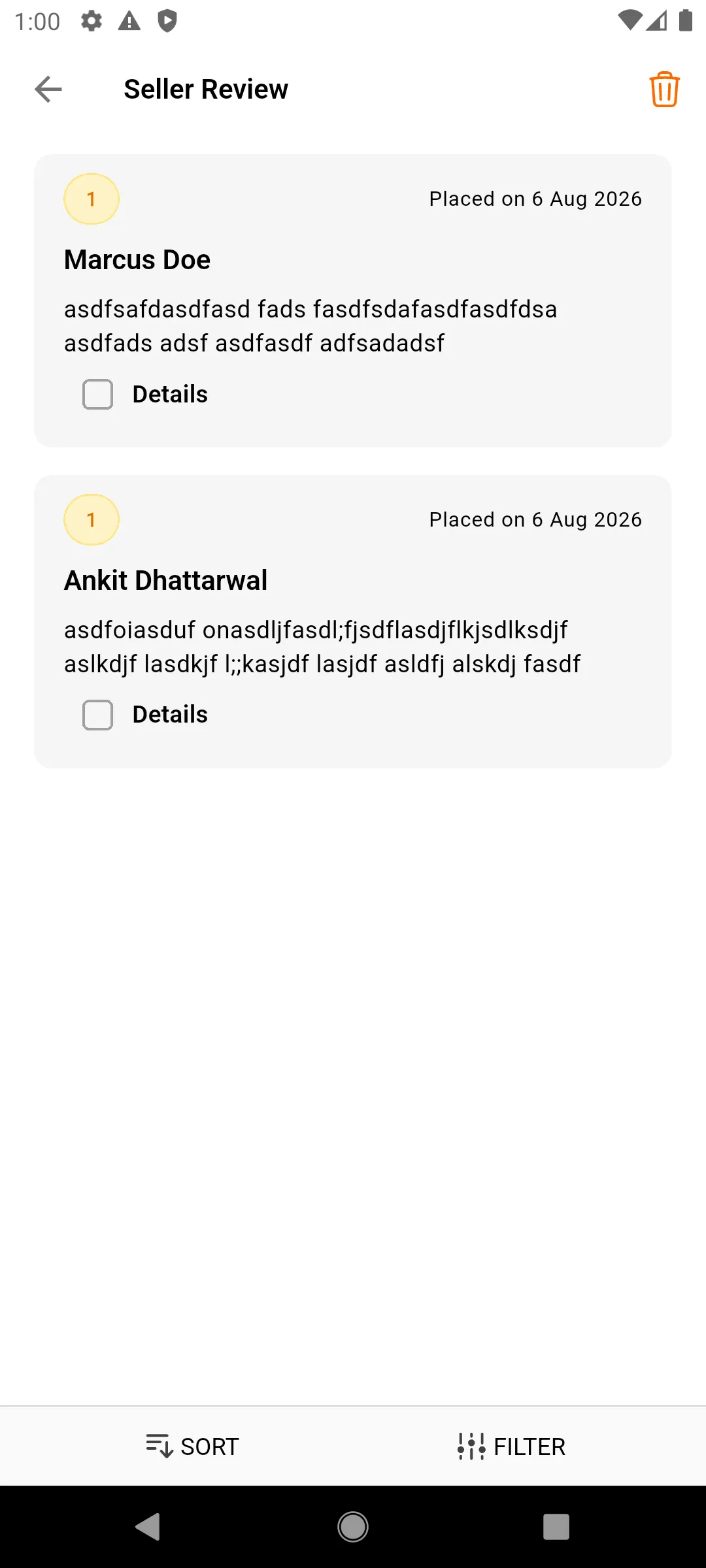 Seller Review