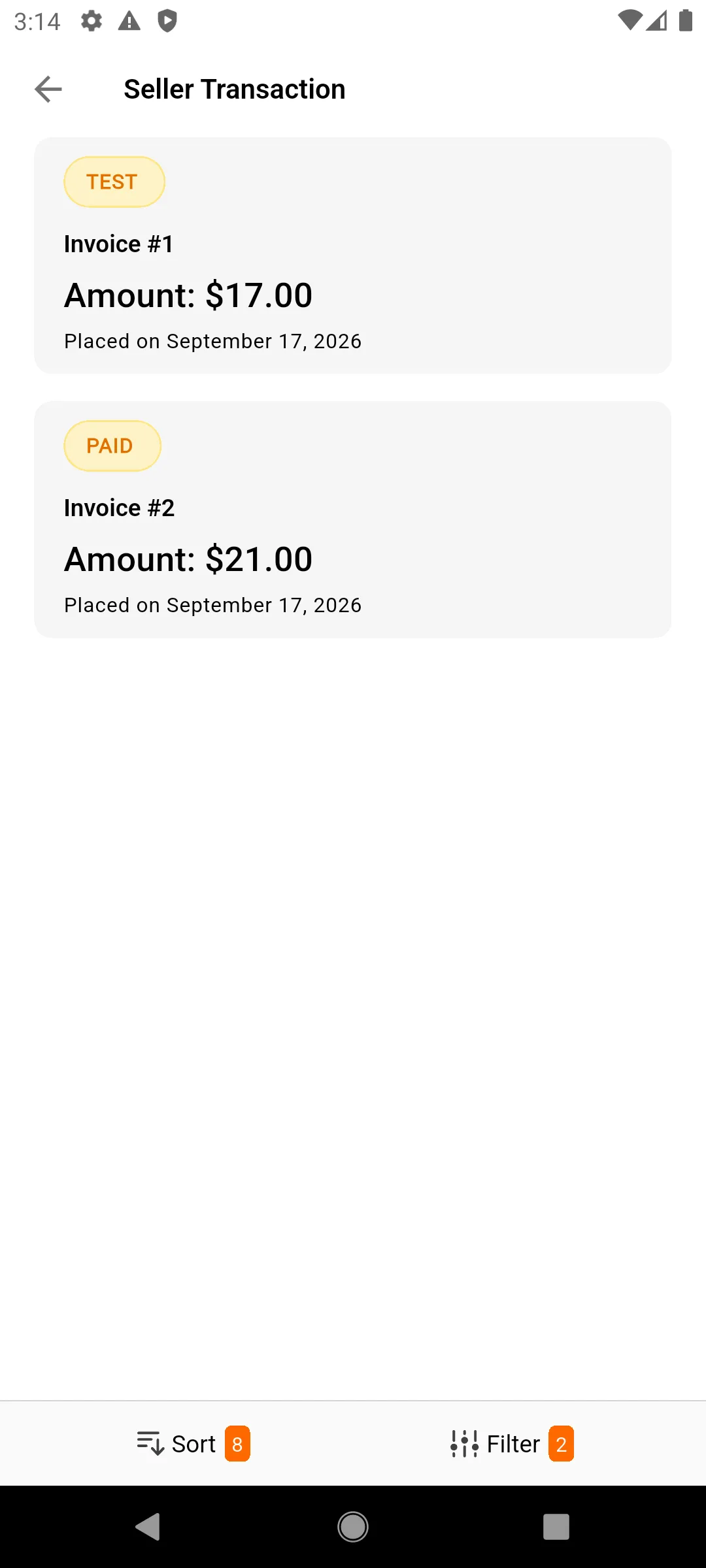 Seller transation