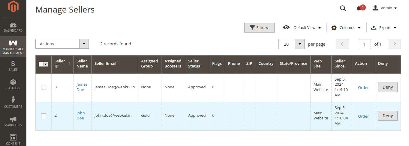 Magento 2 Marketplace Seller Groups