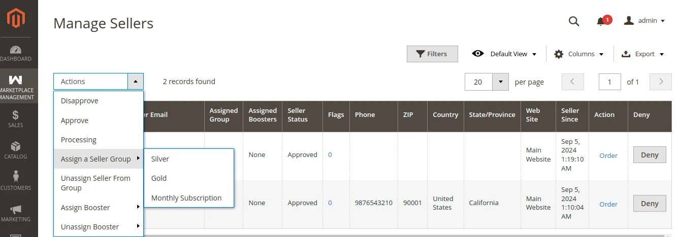 Magento 2 Marketplace Seller Groups