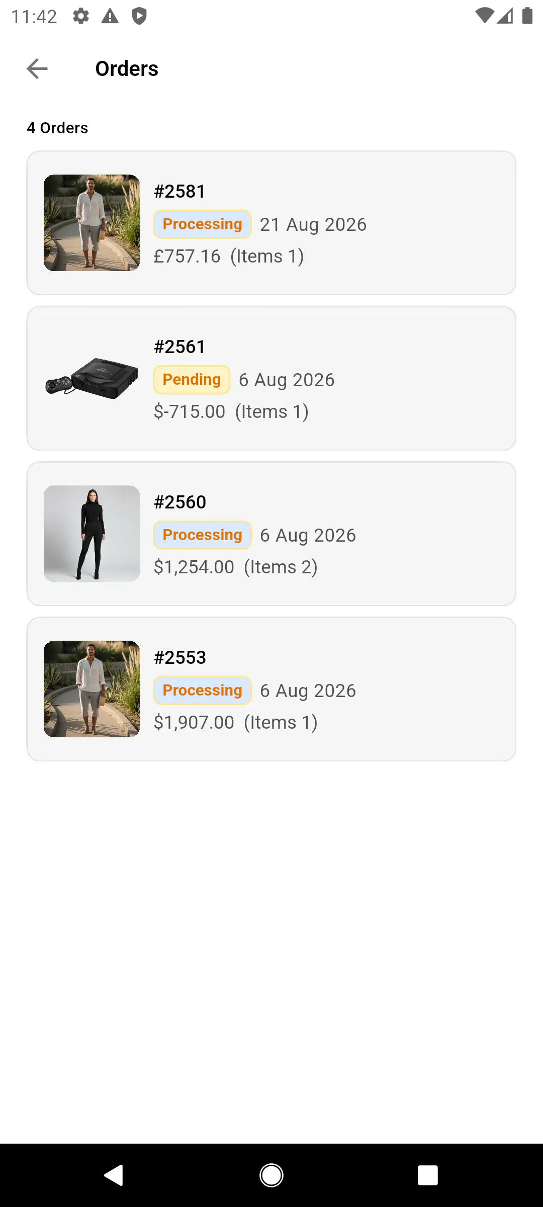 order List