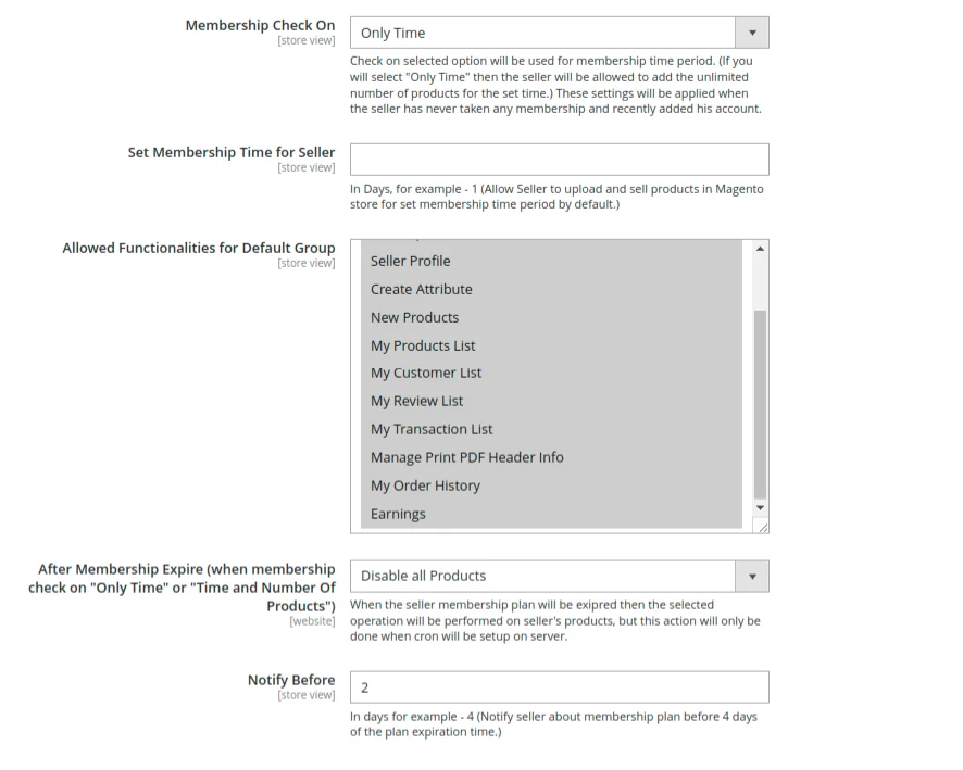 Magento 2 Marketplace Seller Groups