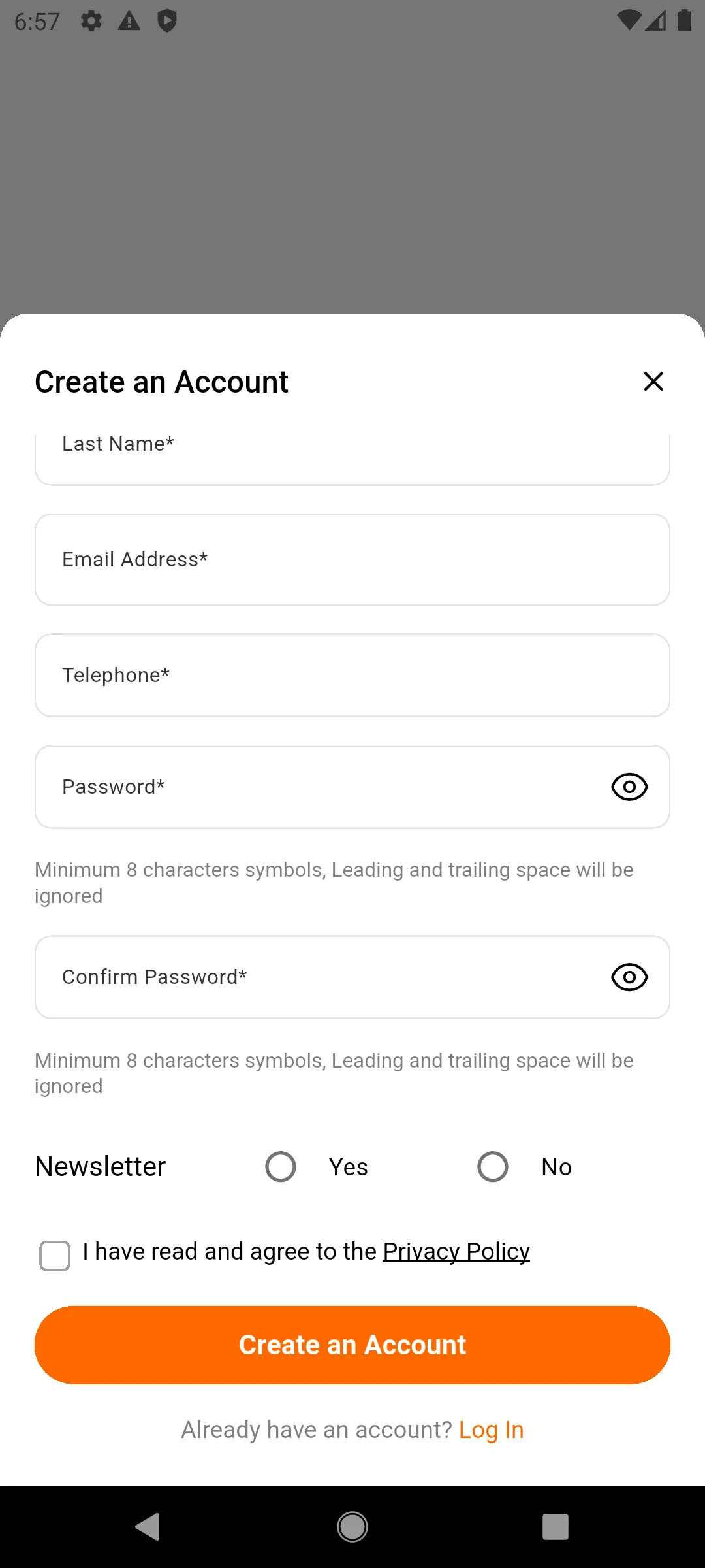 Create Account