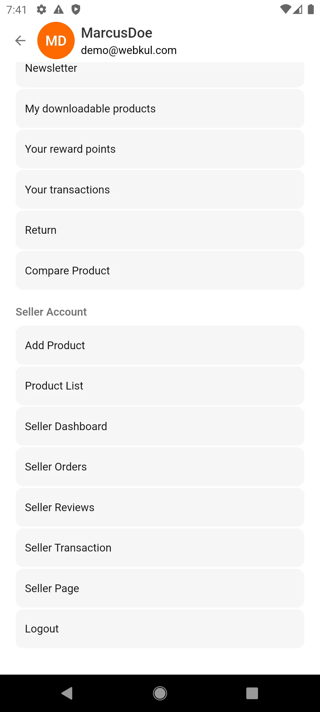 Seller Account