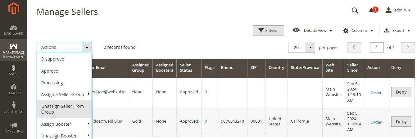 Magento 2 Marketplace Seller Groups