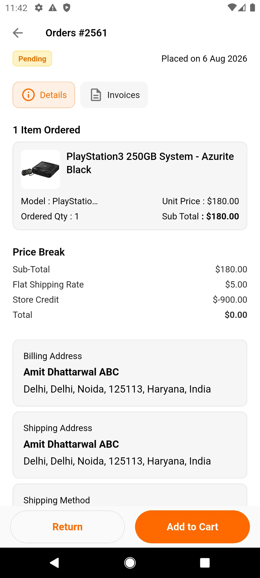 order details