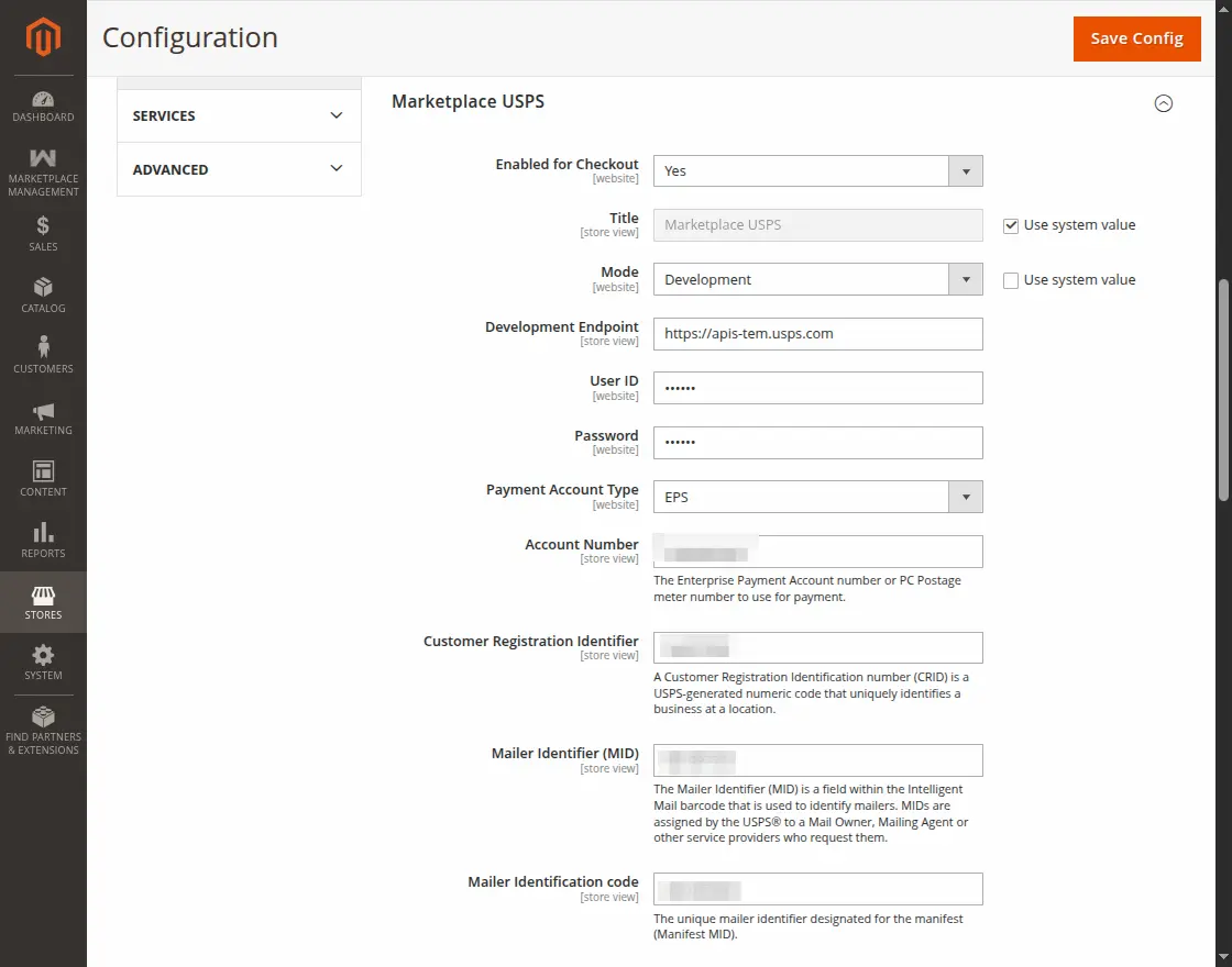 Module configuration