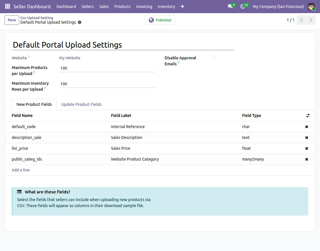 default upload settings