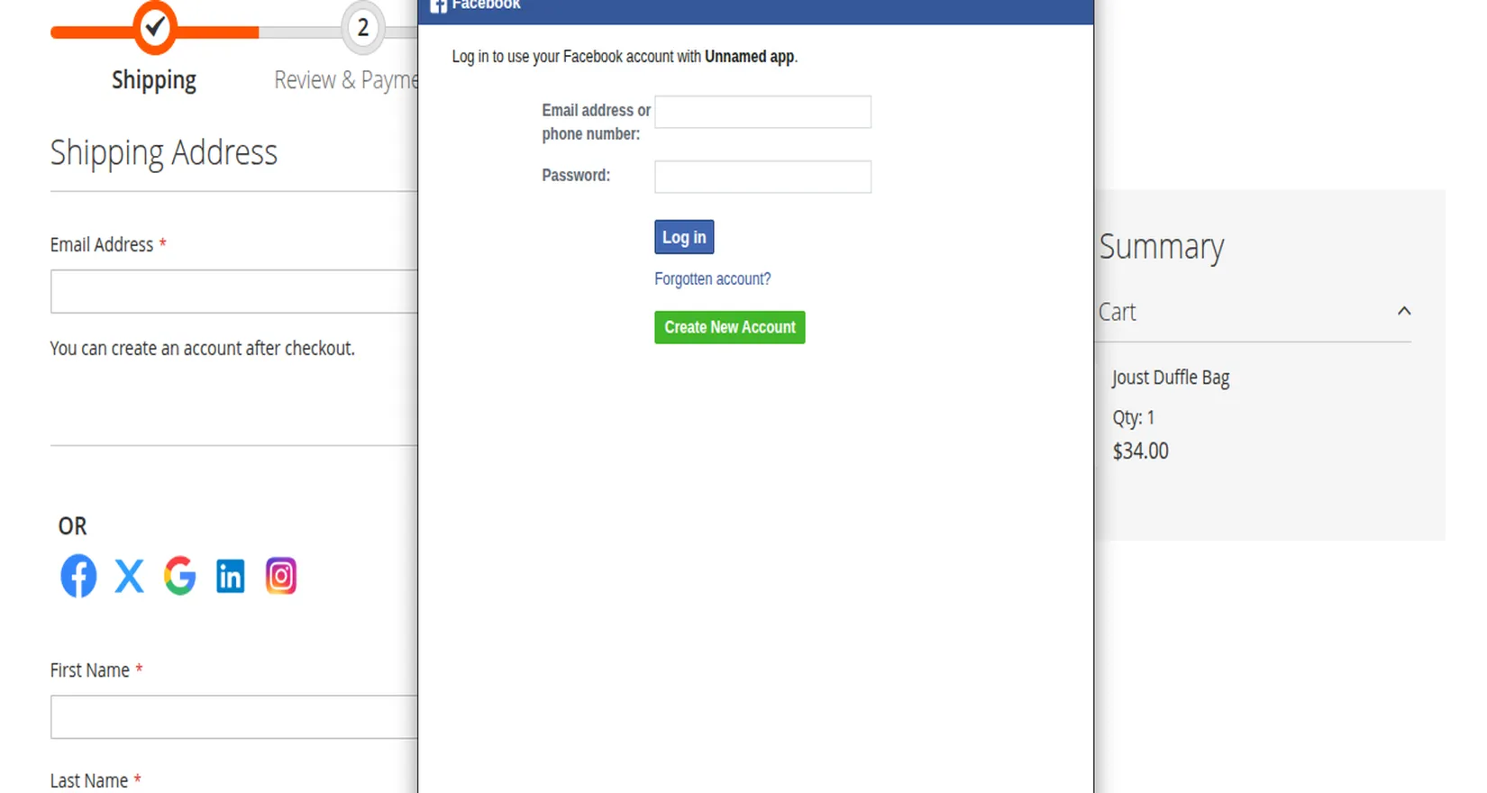 facebook-login-checkout